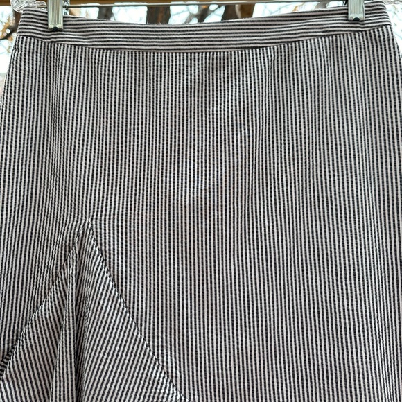 Banana Republic Striped Seersucker High Low Ruffle Hem Lined Midi Skirt size 6 - Picture 8 of 16